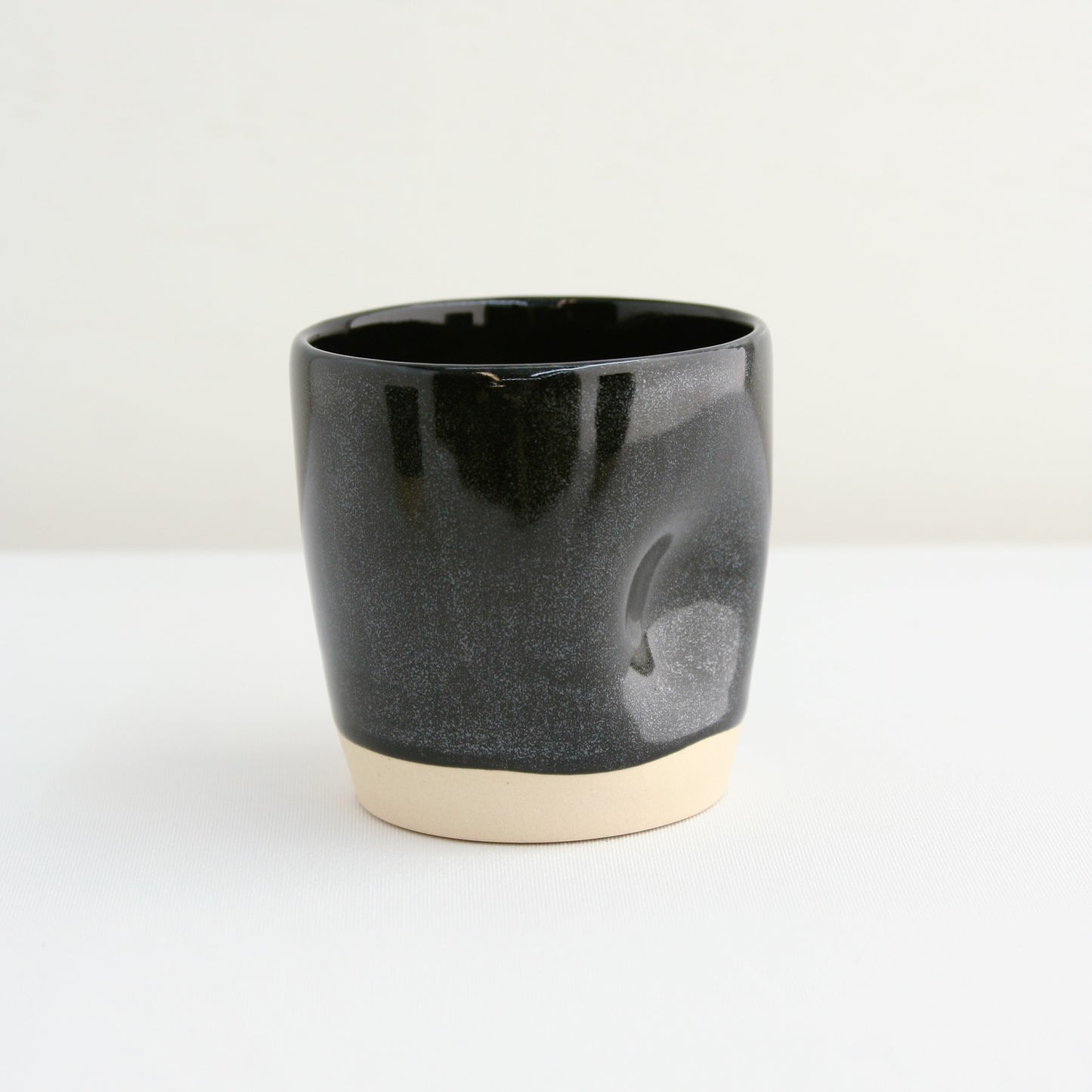 Black Thumbprint Mug with Silver Flecks, Small