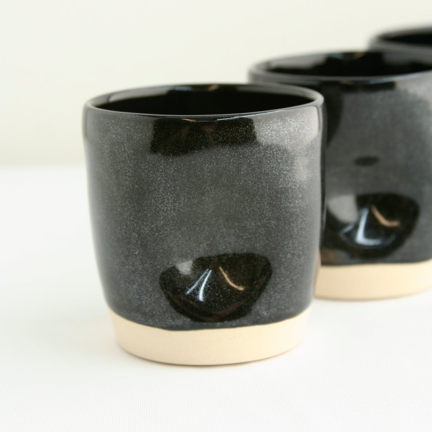 Black Thumbprint Mug with Silver Flecks, Small