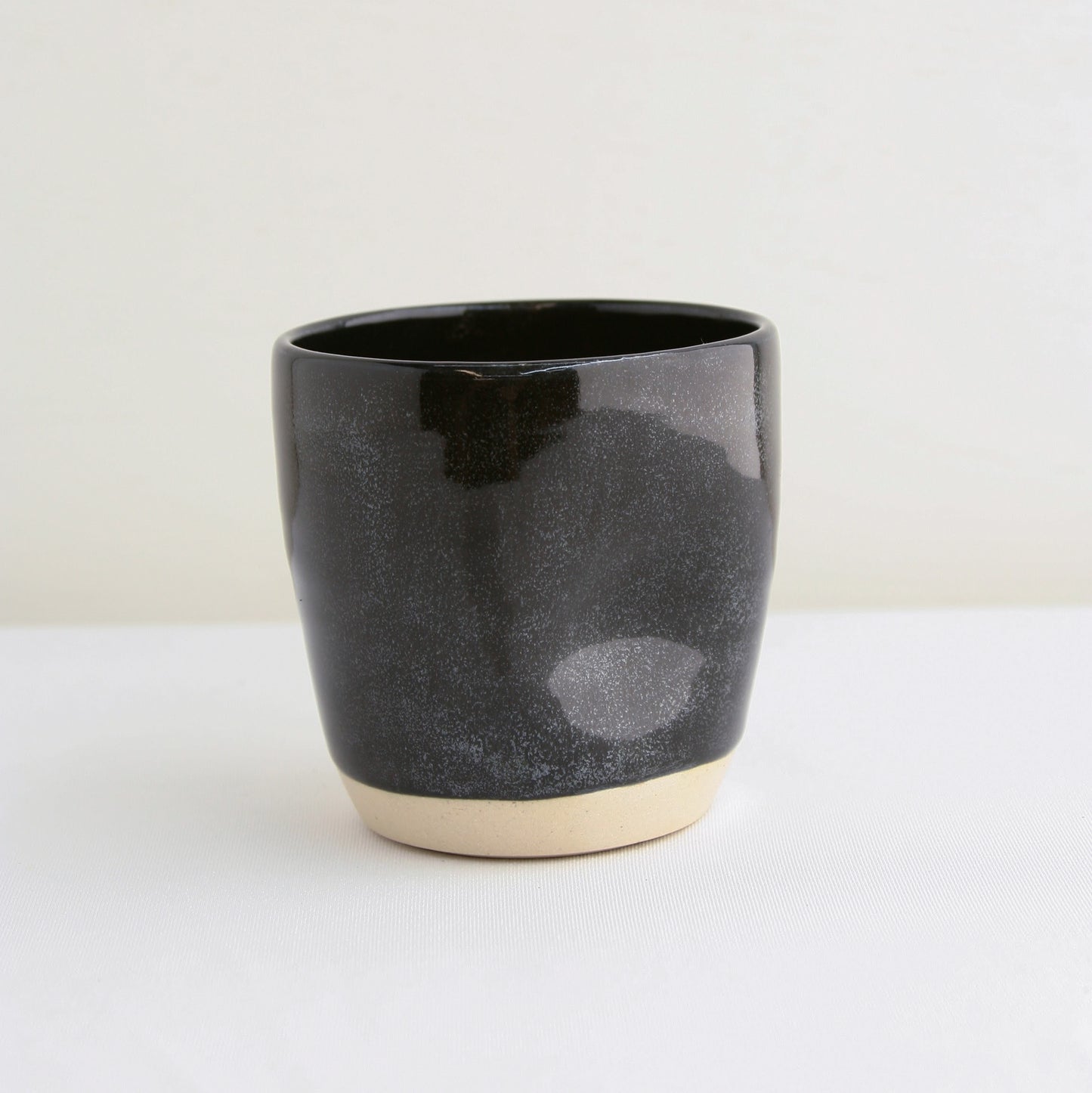 Black Thumbprint Mug with Silver Flecks, Medium