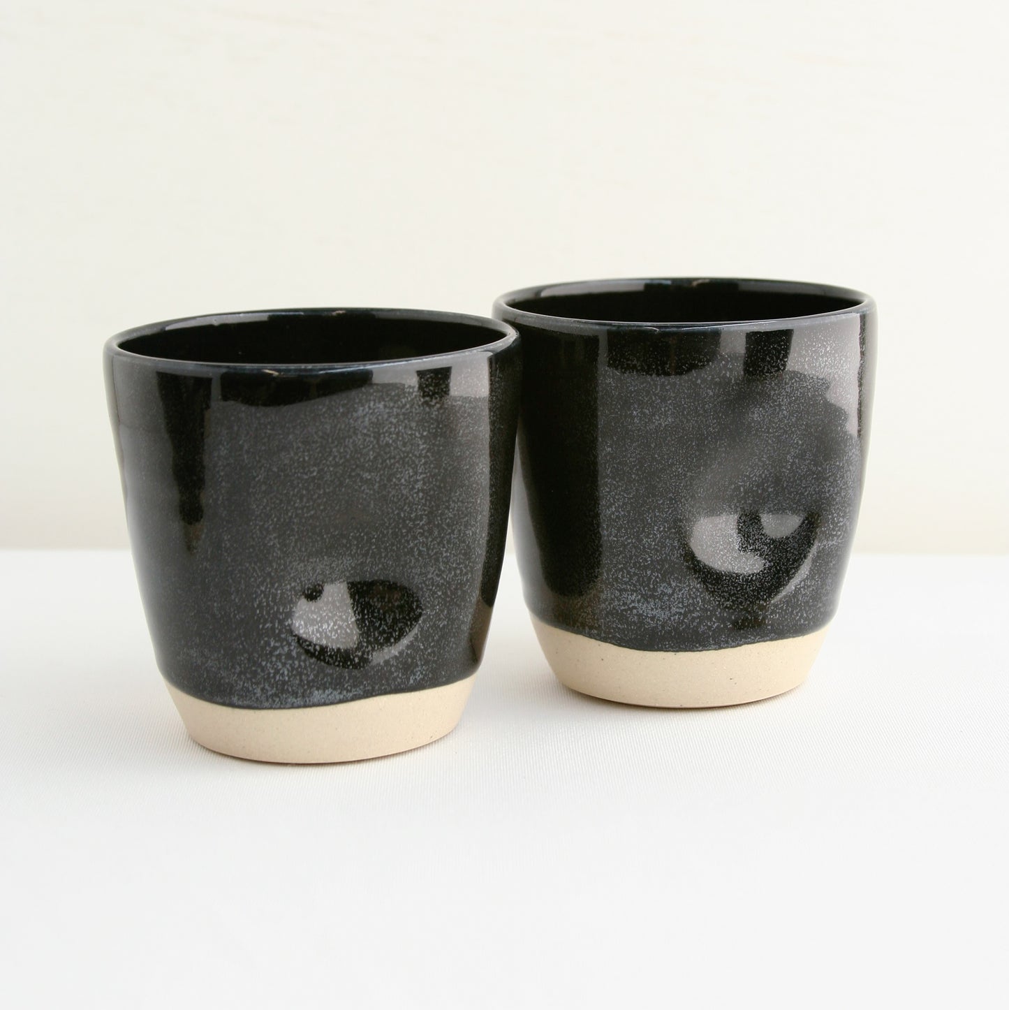 Black Thumbprint Mug with Silver Flecks, Medium