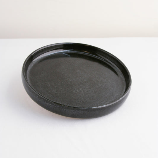 Black Plate with Silver Flecks, Small