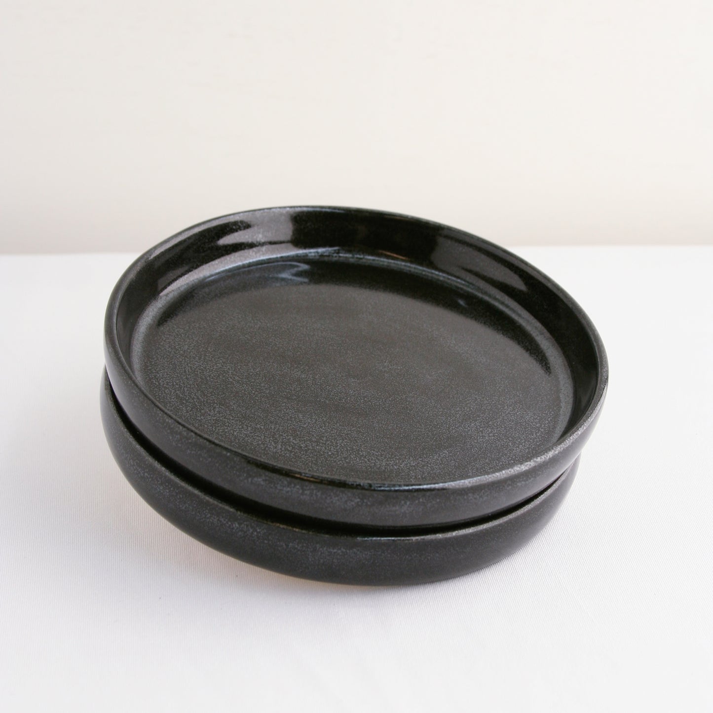 Black Plate with Silver Flecks, Small