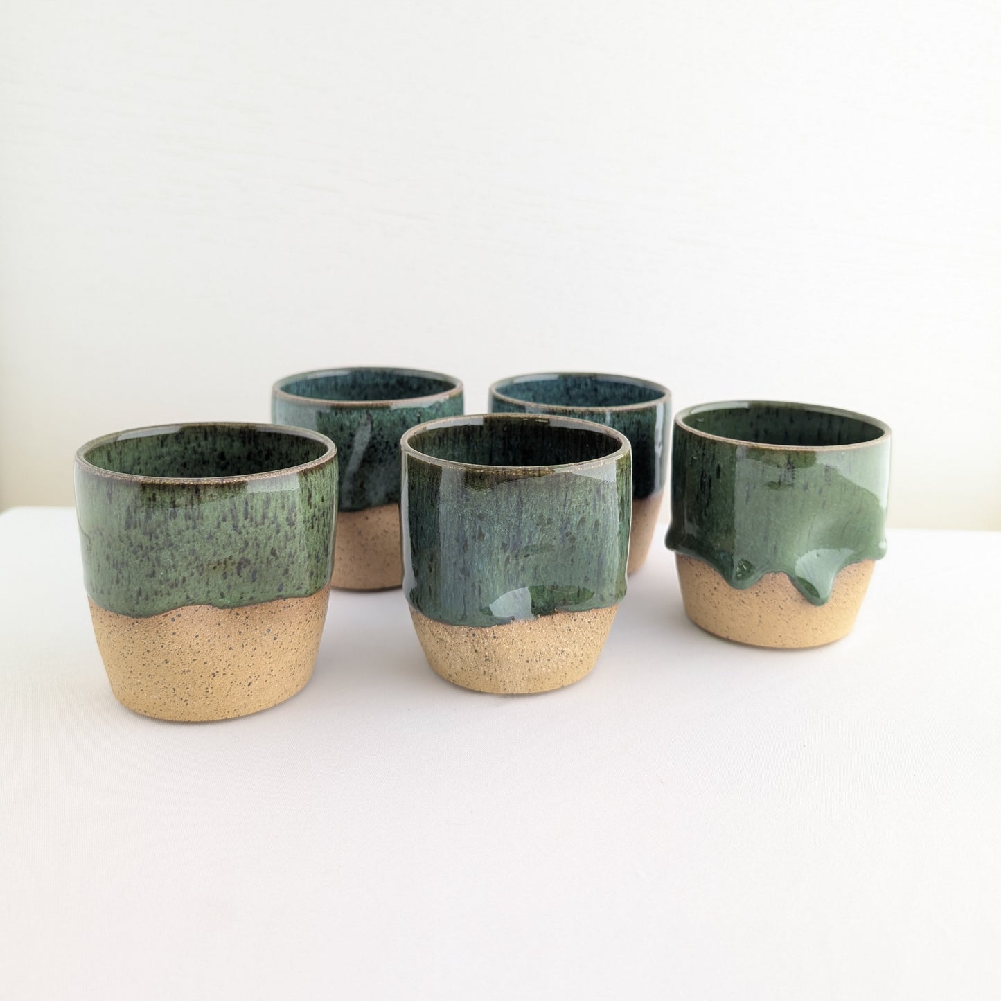 Marbled Forest Teal Thumbprint Mug, Small, Speckled