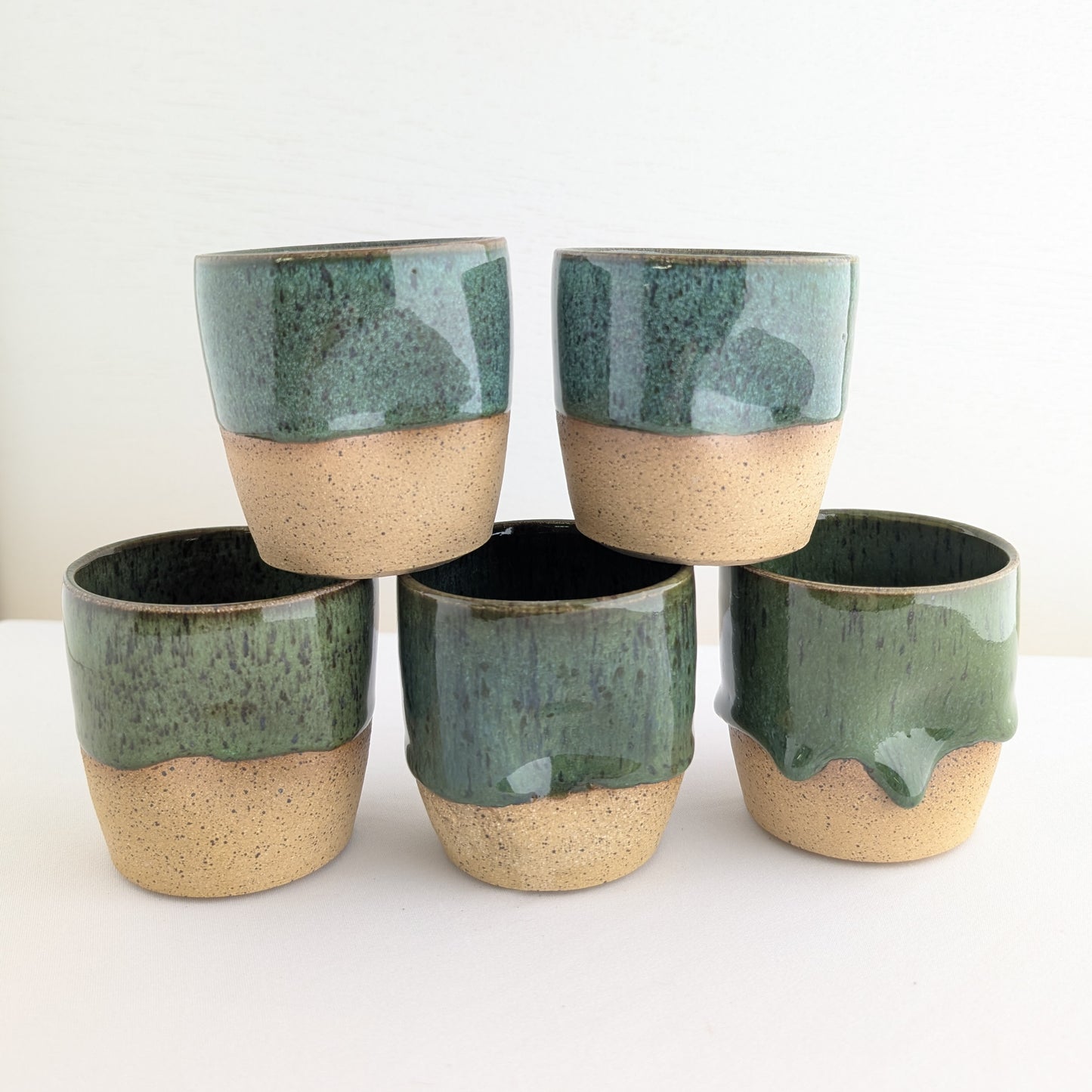 Marbled Forest Teal Thumbprint Mug, Small, Speckled